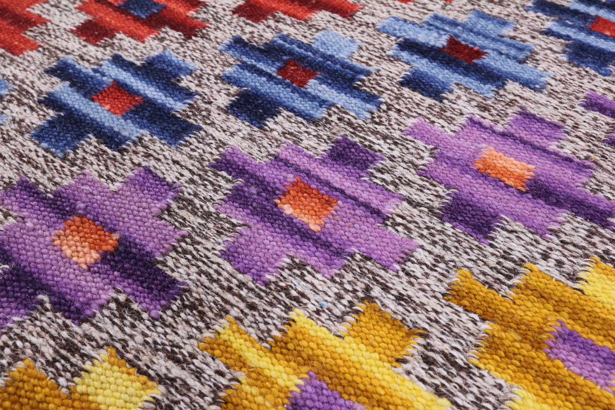 Reversible Kilim Flat Weave Wool Rug - 5' 0" X 8' 0" - Golden Nile