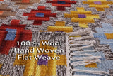 Reversible Kilim Flat Weave Wool Rug - 5' 0" X 8' 0" - Golden Nile