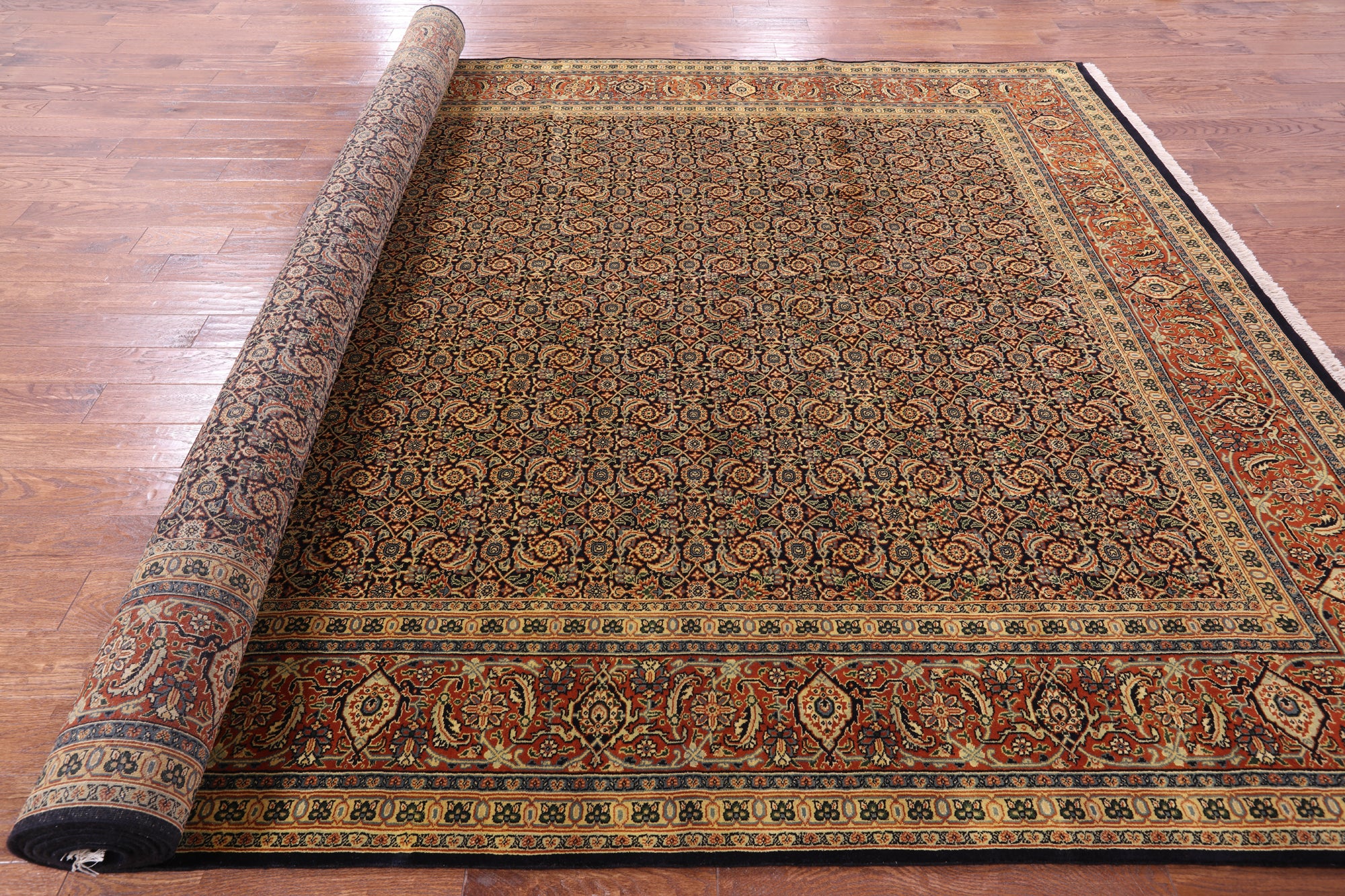 Persian Hill Herati Handmade Wool Rug - 9' 1" X 16' 2" - Golden Nile