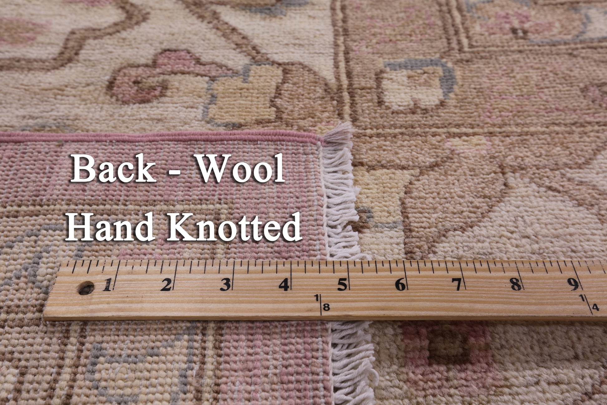 Pink Peshawar Handmade Wool Rug - 12' 0" X 14' 5" - Golden Nile