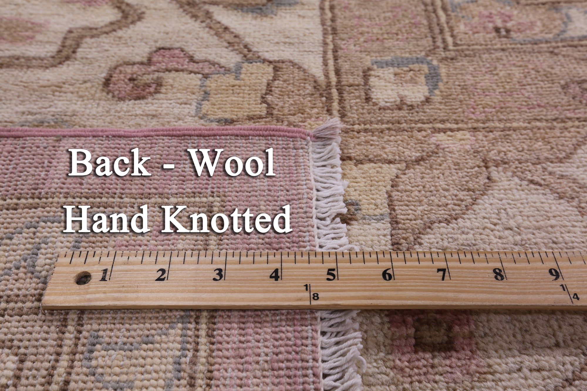 Pink Peshawar Handmade Wool Rug - 12' 0" X 14' 5" - Golden Nile