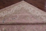 Pink Peshawar Handmade Wool Rug - 12' 0" X 14' 5" - Golden Nile