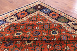 Red Signed Persian Varamin Hand Knotted Wool Rug - 10' 10" X 13' 10" - Golden Nile