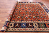 Red Signed Persian Varamin Hand Knotted Wool Rug - 10' 10" X 13' 10" - Golden Nile