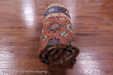 Red Signed Persian Varamin Hand Knotted Wool Rug - 10' 10" X 13' 10" - Golden Nile