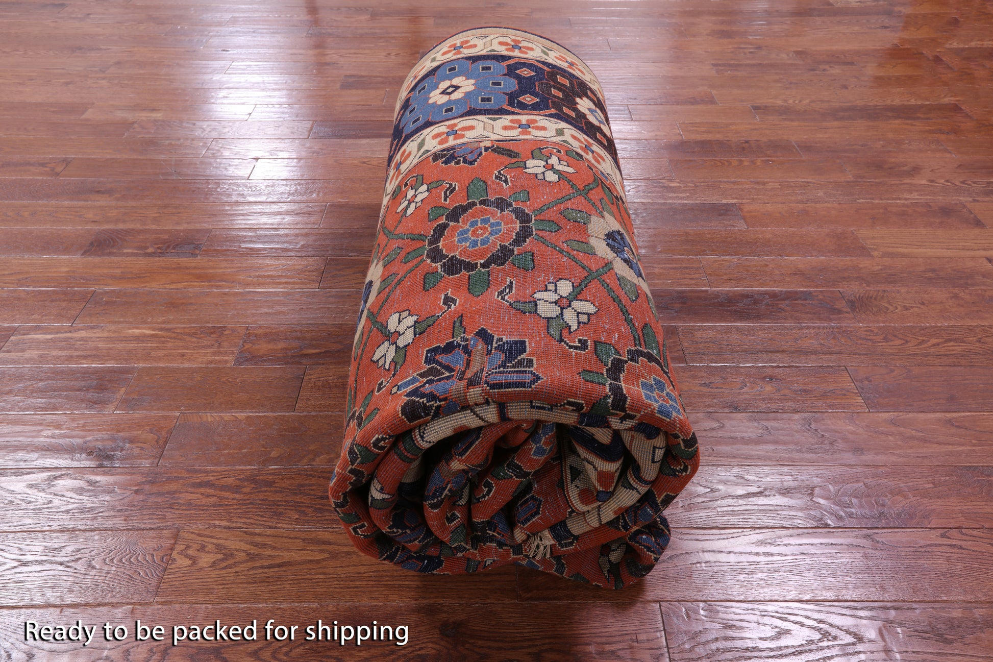 Red Signed Persian Varamin Hand Knotted Wool Rug - 10' 10" X 13' 10" - Golden Nile