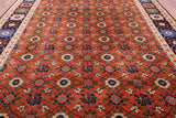 Red Signed Persian Varamin Hand Knotted Wool Rug - 10' 10" X 13' 10" - Golden Nile