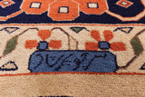 Red Signed Persian Varamin Hand Knotted Wool Rug - 10' 10" X 13' 10" - Golden Nile
