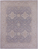 Grey Peshawar Hand Knotted Wool Rug - 7' 10" X 9' 9" - Golden Nile