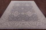 Grey Peshawar Hand Knotted Wool Rug - 7' 10" X 9' 9" - Golden Nile