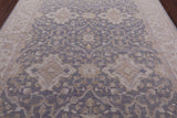 Grey Peshawar Hand Knotted Wool Rug - 7' 10" X 9' 9" - Golden Nile