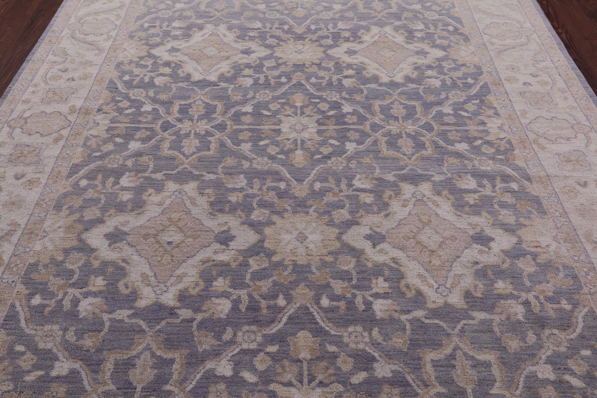Grey Peshawar Hand Knotted Wool Rug - 7' 10" X 9' 9" - Golden Nile