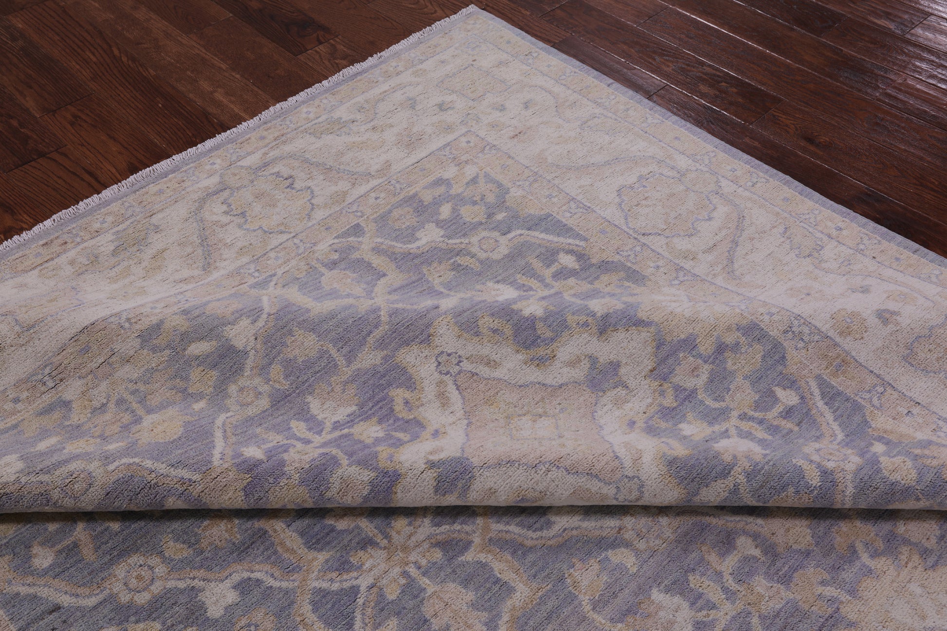 Grey Peshawar Hand Knotted Wool Rug - 7' 10" X 9' 9" - Golden Nile