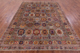 Turkmen Ersari Handmade Wool Rug - 7' 11" X 9' 11" - Golden Nile