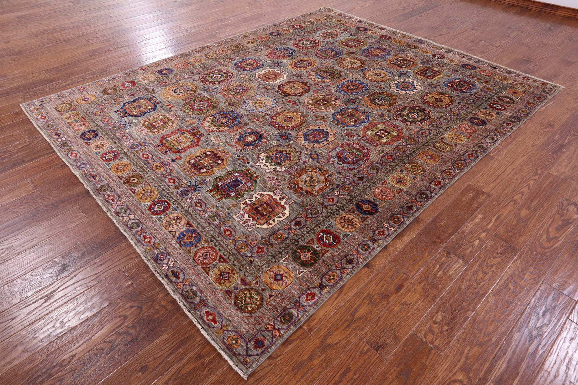 Turkmen Ersari Handmade Wool Rug - 7' 11" X 9' 11" - Golden Nile