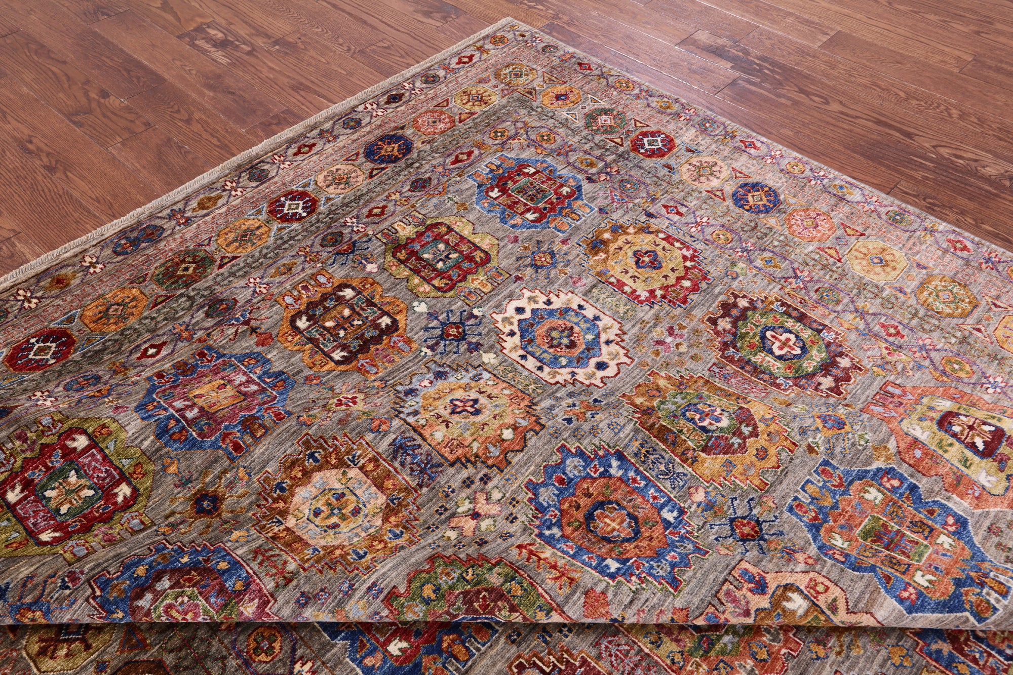Turkmen Ersari Handmade Wool Rug - 7' 11" X 9' 11" - Golden Nile