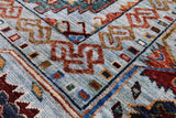 Blue Turkmen Ersari Hand Knotted Wool Rug - 5' 8" X 7' 10" - Golden Nile