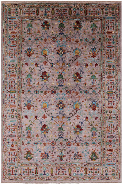 Peshawar Hand Knotted Wool Rug - 6' 10" X 9' 11" - Golden Nile