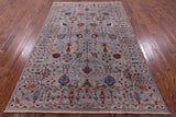 Grey Peshawar Hand Knotted Wool Rug - 6' 0" X 9' 0" - Golden Nile