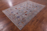 Grey Peshawar Hand Knotted Wool Rug - 6' 0" X 9' 0" - Golden Nile