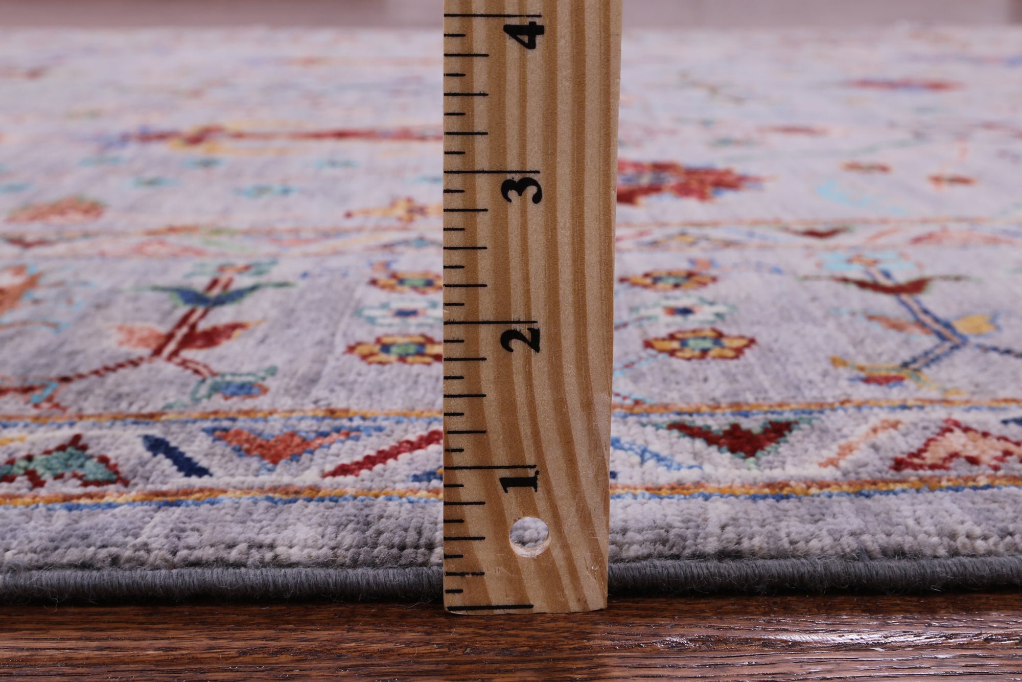 Grey Peshawar Hand Knotted Wool Rug - 6' 0" X 9' 0" - Golden Nile