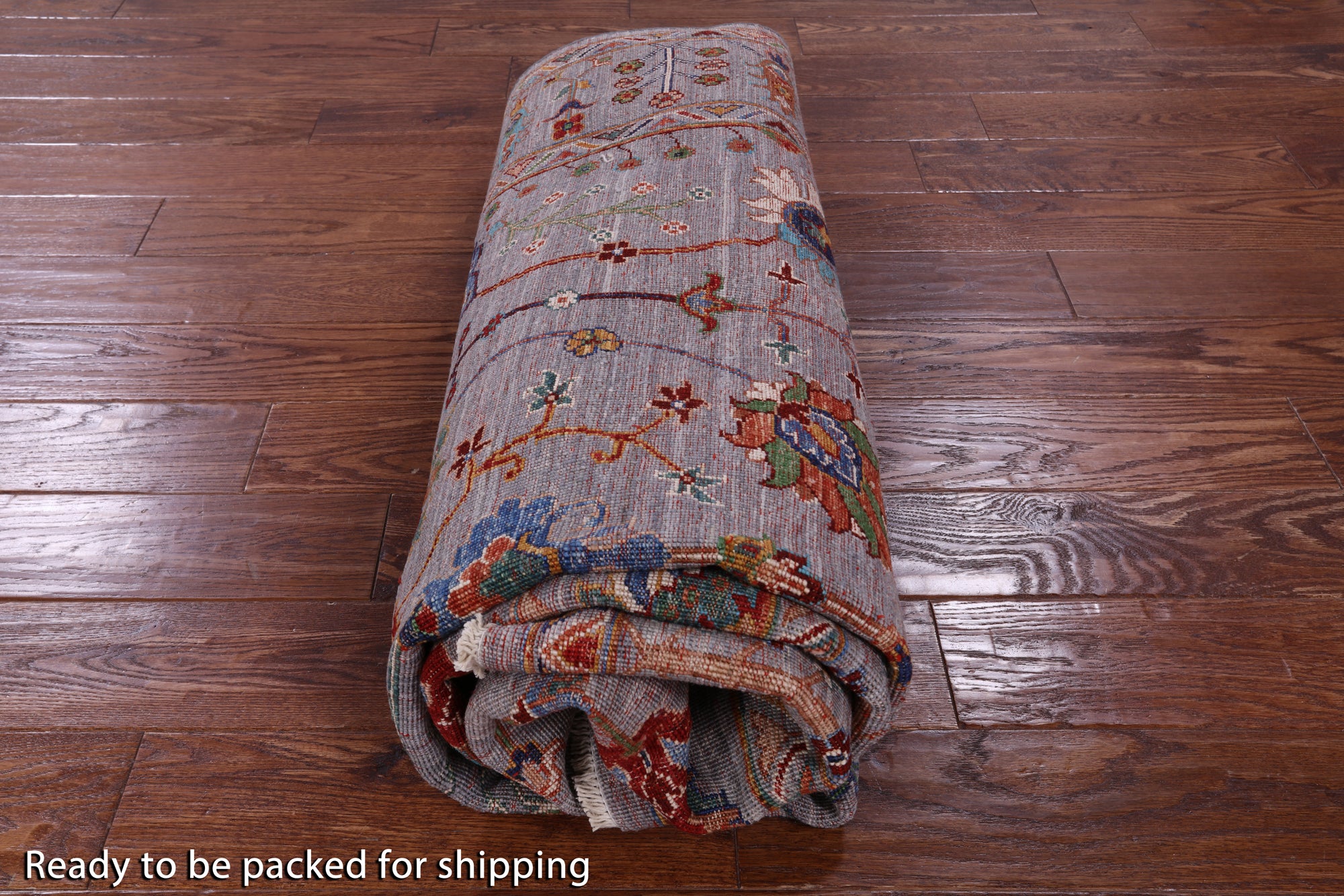 Grey Peshawar Hand Knotted Wool Rug - 6' 0" X 9' 0" - Golden Nile