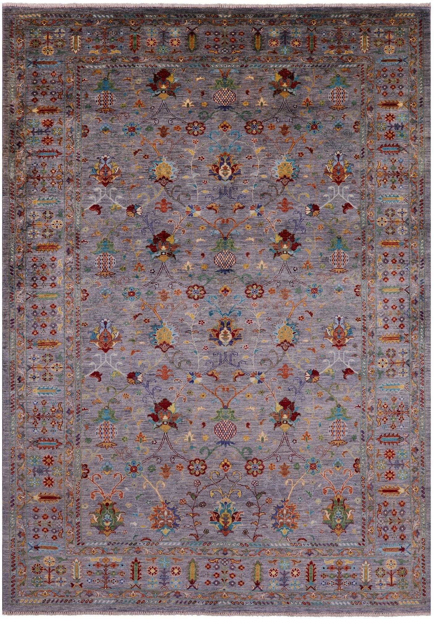 Peshawar Hand Knotted Wool Rug - 6' 10" X 9' 9" - Golden Nile