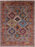 Super Kazak Hand Knotted Wool Rug - 5' 10" X 7' 10" - Golden Nile