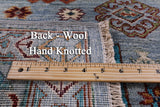 Blue Turkmen Ersari Handmade Wool Rug - 5' 8" X 8' 1" - Golden Nile