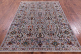 Grey Peshawar Handmade Wool Rug - 5' 8" X 7' 10" - Golden Nile