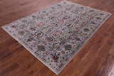 Grey Peshawar Handmade Wool Rug - 5' 8" X 7' 10" - Golden Nile