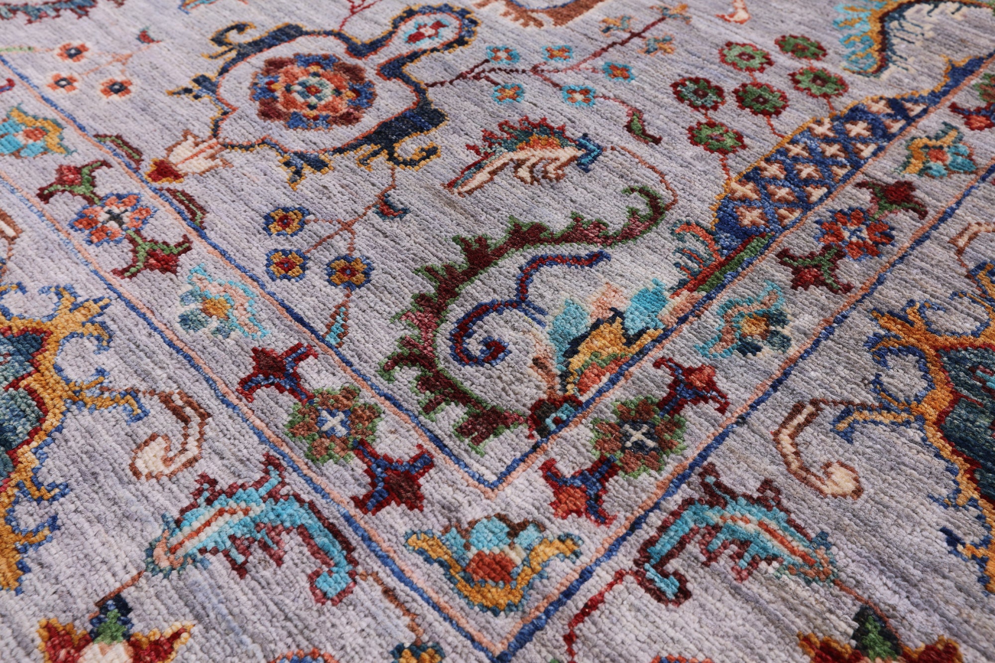 Grey Peshawar Handmade Wool Rug - 5' 8" X 7' 10" - Golden Nile