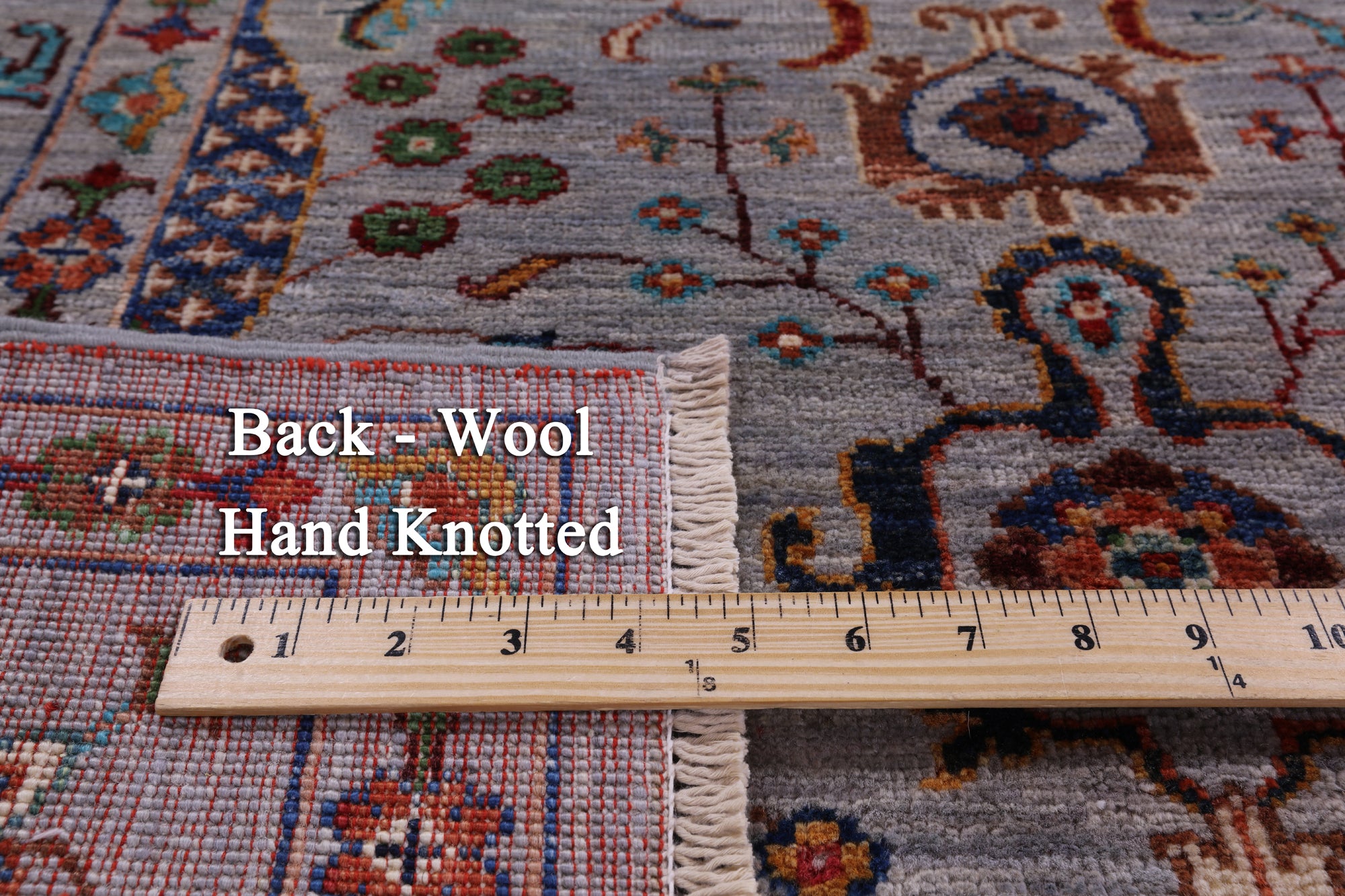 Grey Peshawar Handmade Wool Rug - 5' 8" X 7' 10" - Golden Nile