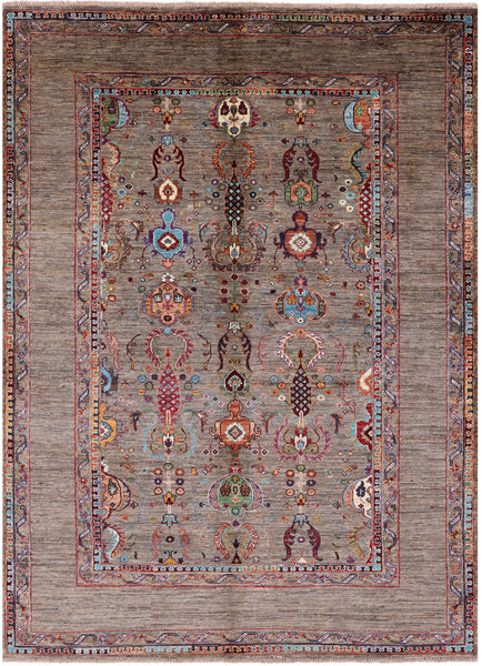 Peshawar Hand Knotted Wool Rug - 5' 8" X 7' 10" - Golden Nile