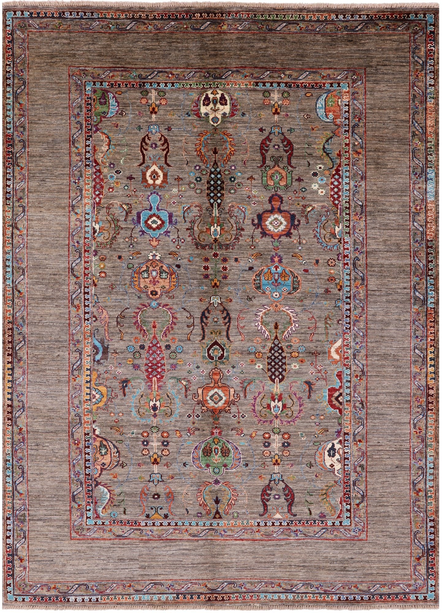 Peshawar Hand Knotted Wool Rug - 5' 8" X 7' 10" - Golden Nile