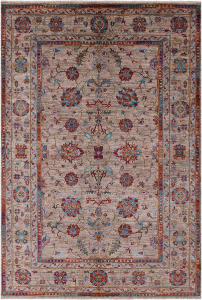 Peshawar Hand Knotted Wool Rug - 5' 7" X 8' 1" - Golden Nile
