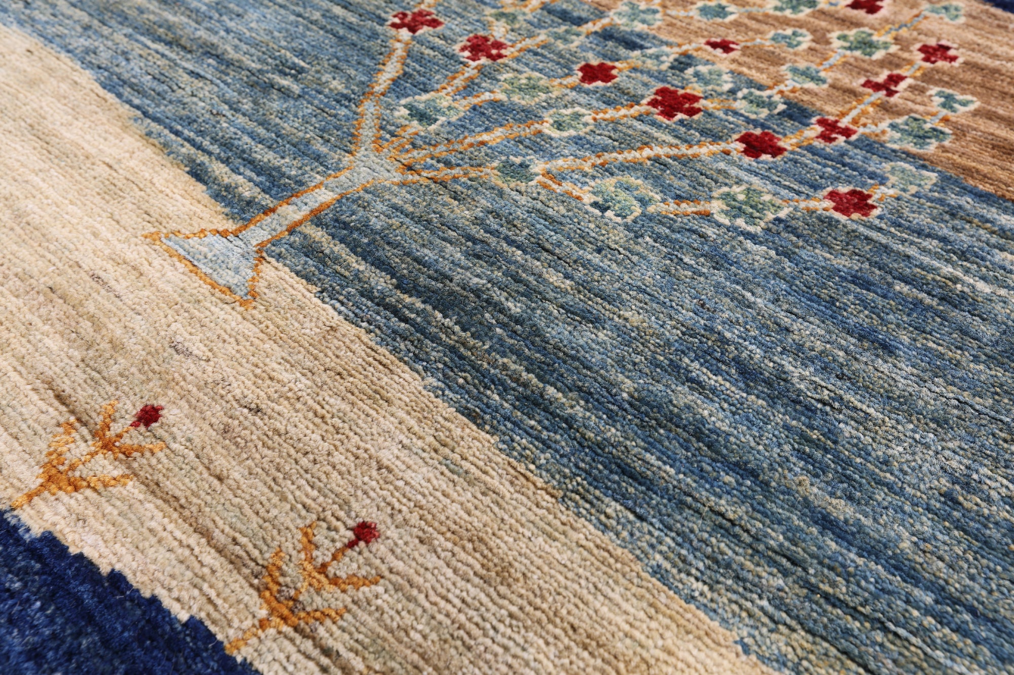 Tribal Persian Gabbeh Hand Knotted Wool Rug - 9' 9" X 13' 7" - Golden Nile