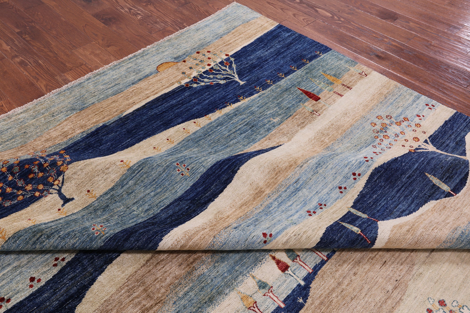 Tribal Persian Gabbeh Hand Knotted Wool Rug - 9' 9" X 13' 7" - Golden Nile