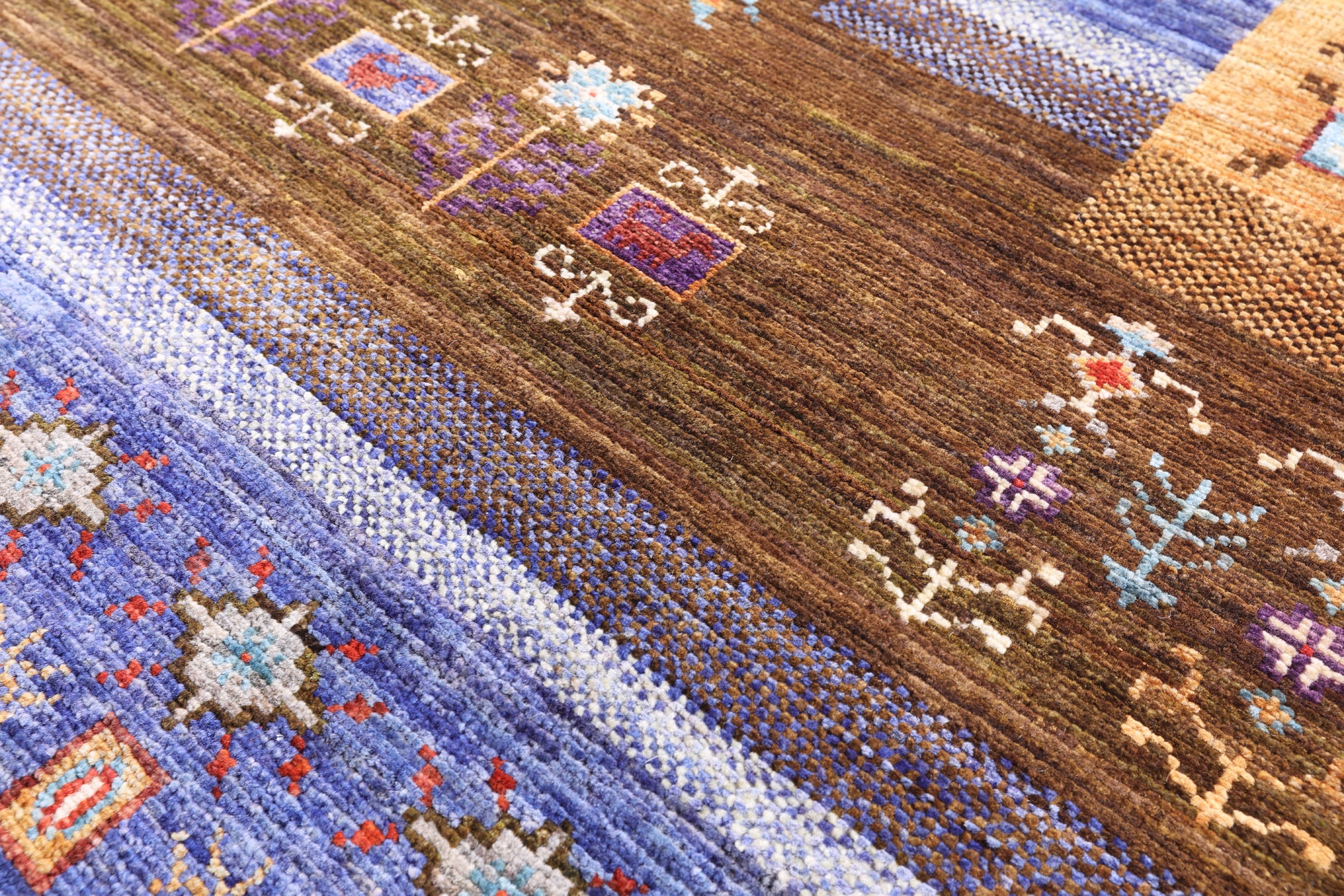 Tribal Persian Gabbeh Hand Knotted Wool Rug - 8' 2" X 10' 8" - Golden Nile