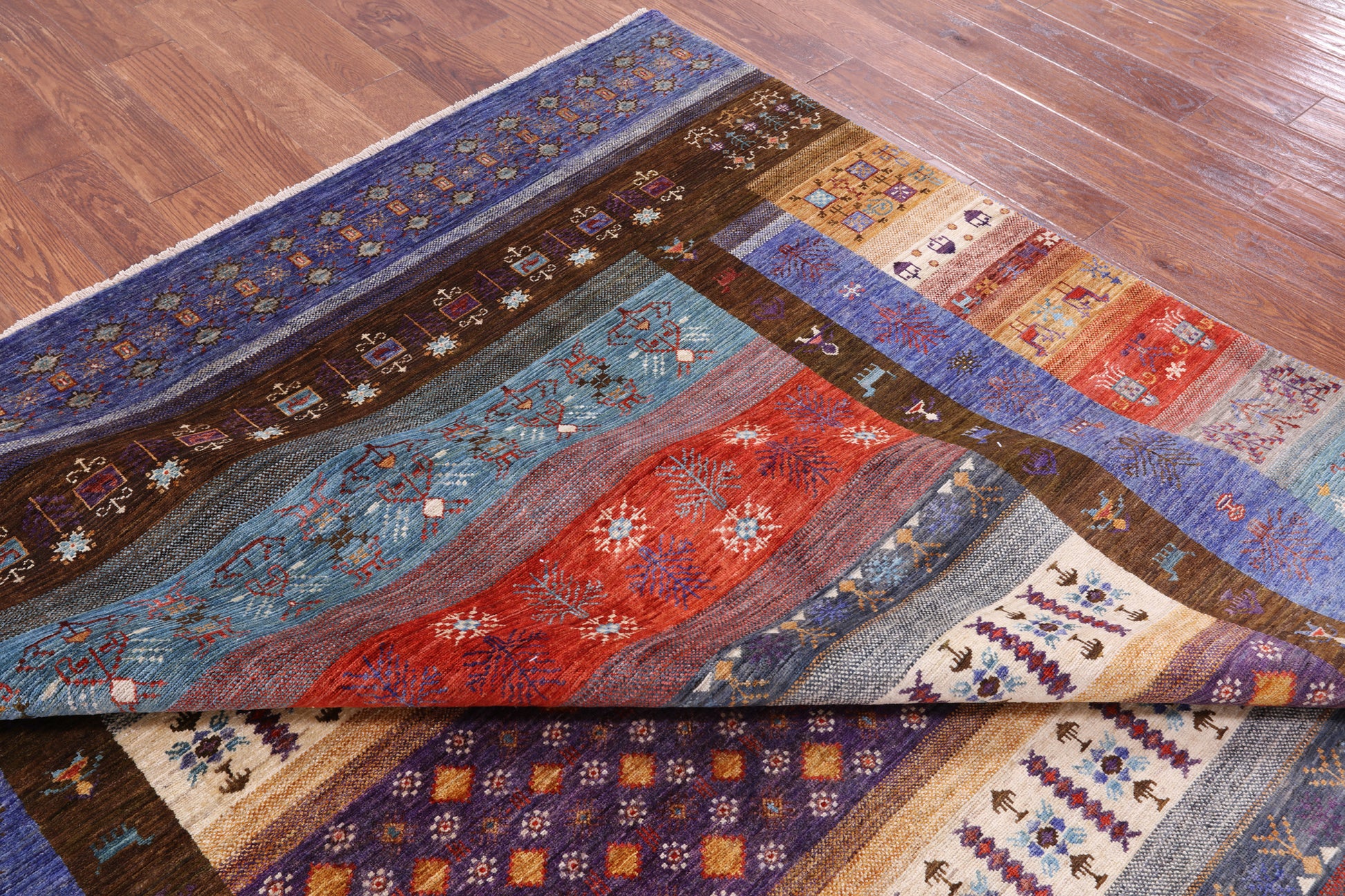 Tribal Persian Gabbeh Hand Knotted Wool Rug - 8' 2" X 10' 8" - Golden Nile