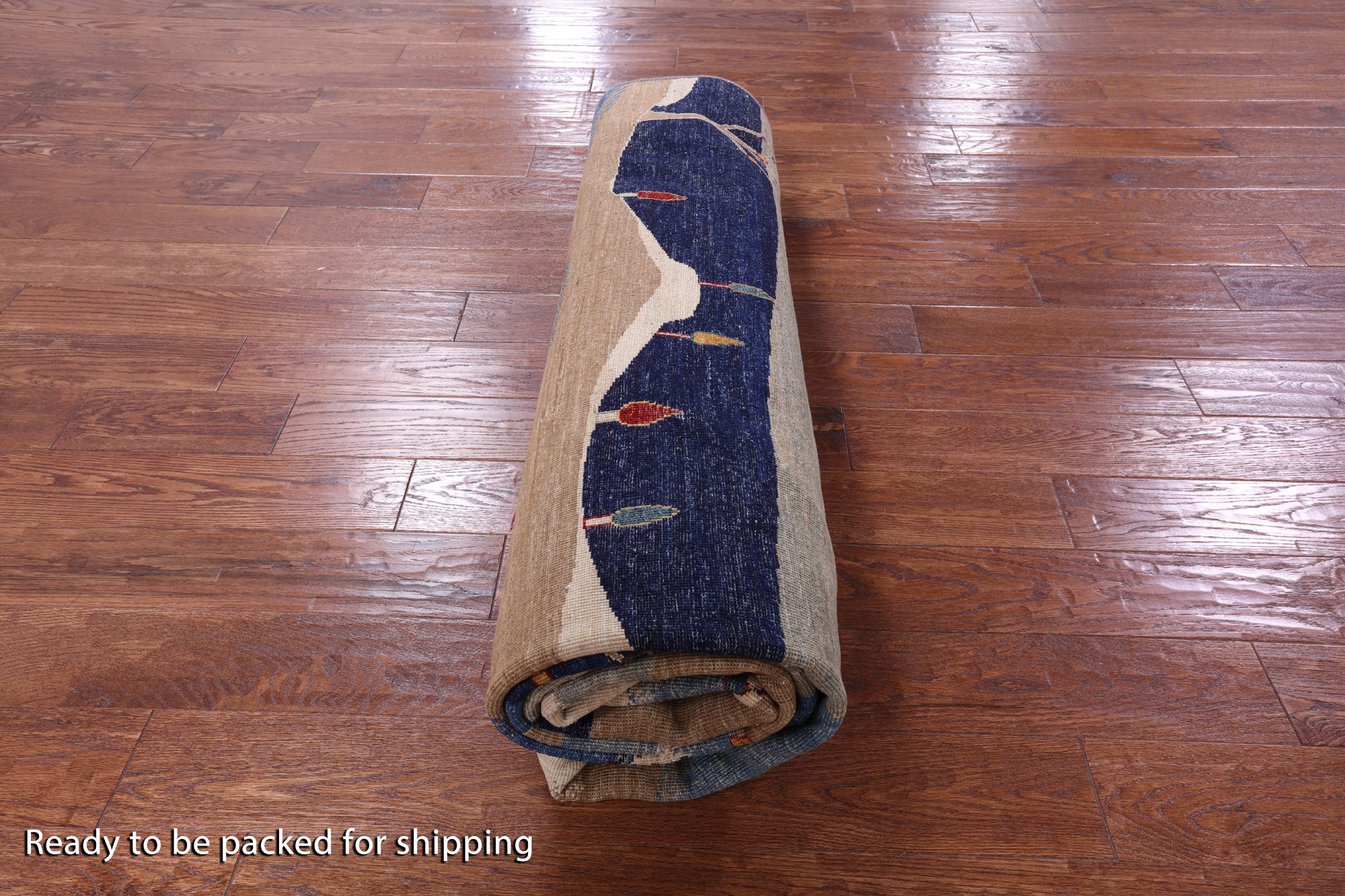 Tribal Persian Gabbeh Hand Knotted Wool Rug - 8' 1" X 9' 8" - Golden Nile
