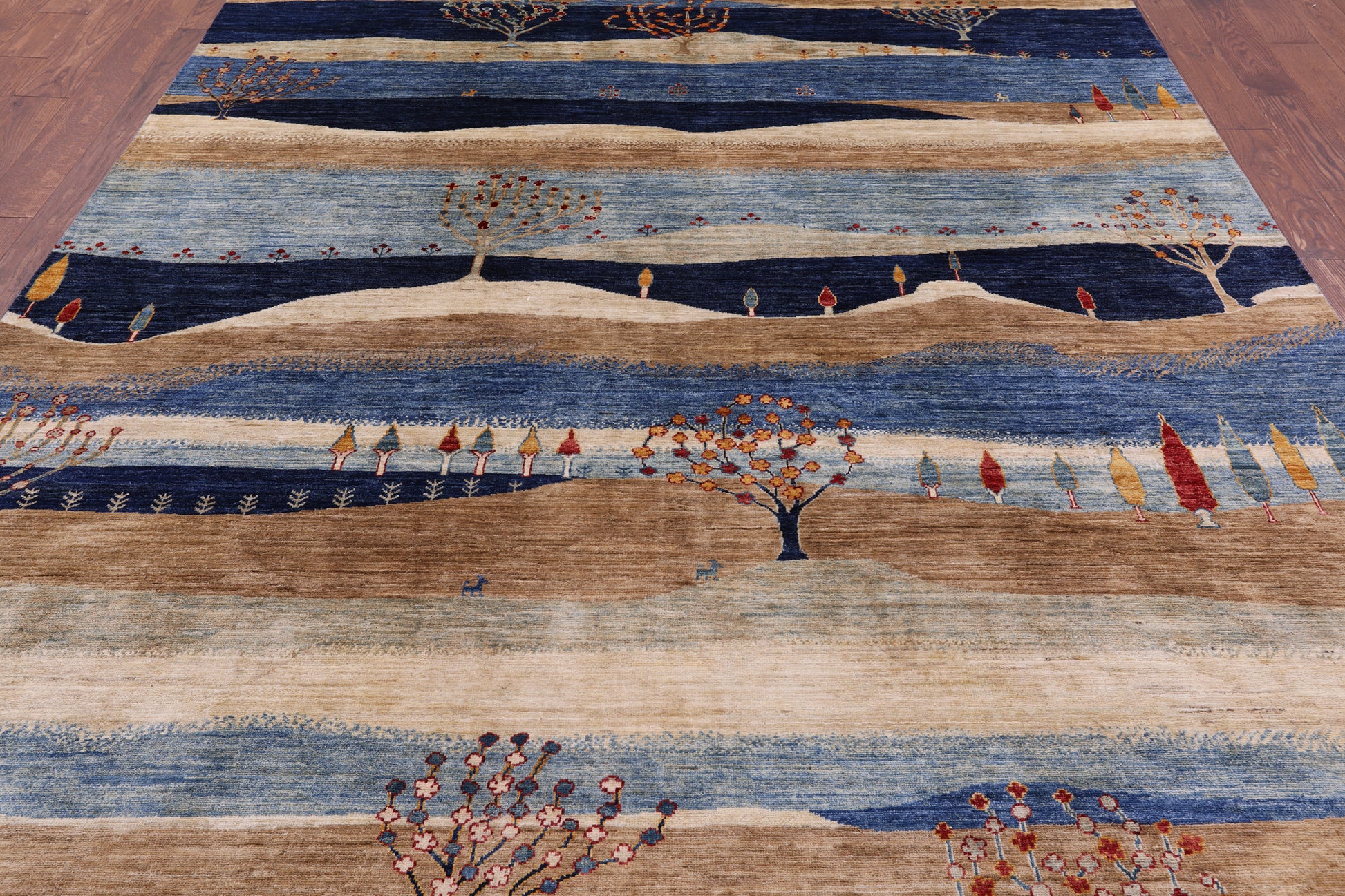 Tribal Persian Gabbeh Hand Knotted Wool Rug - 8' 1" X 9' 8" - Golden Nile