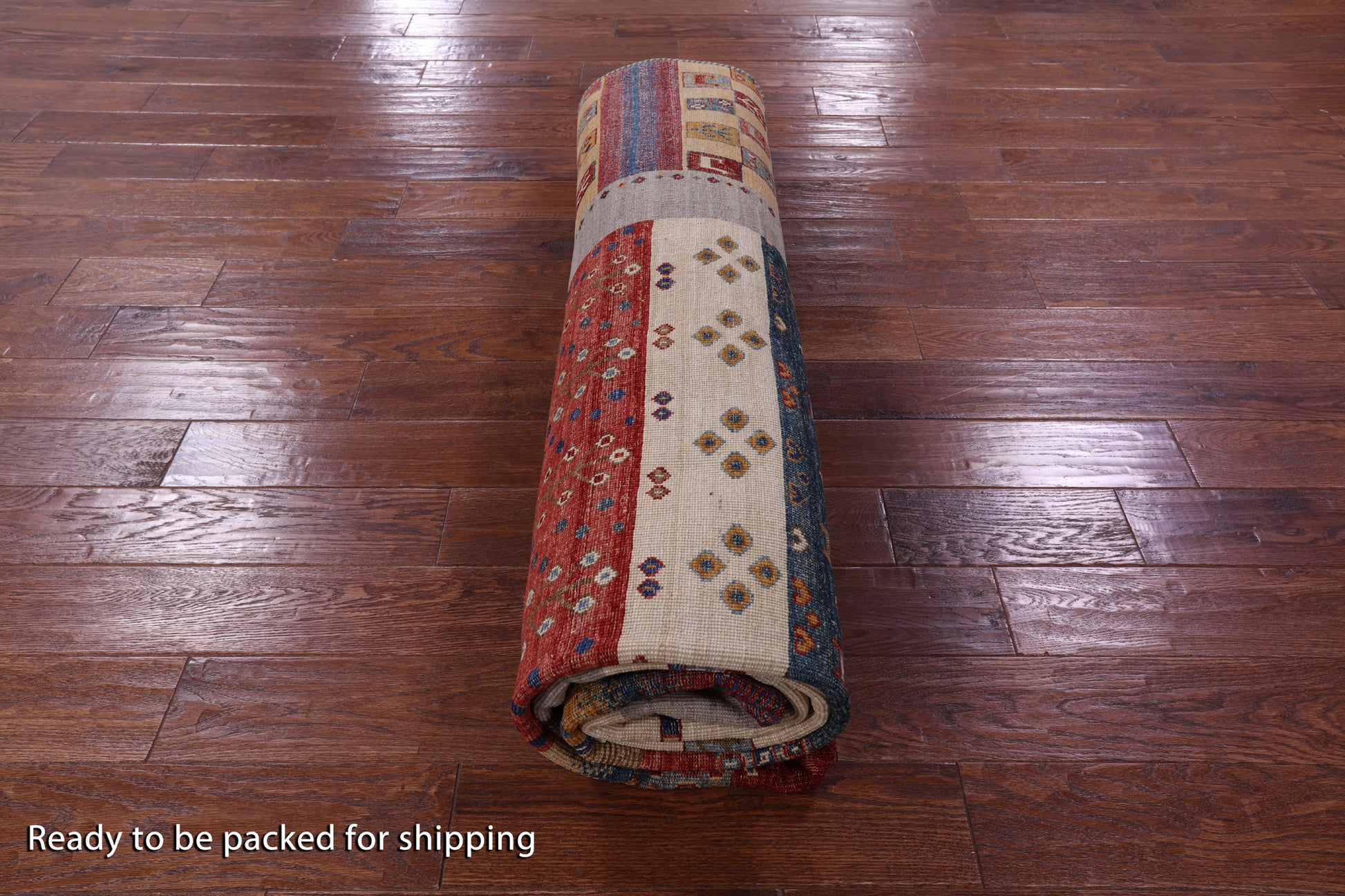 Tribal Persian Gabbeh Hand Knotted Wool Rug - 8' 3" X 9' 8" - Golden Nile