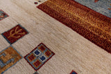 Tribal Persian Gabbeh Hand Knotted Wool Rug - 8' 3" X 9' 8" - Golden Nile