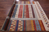 Tribal Persian Gabbeh Hand Knotted Wool Rug - 8' 3" X 9' 8" - Golden Nile