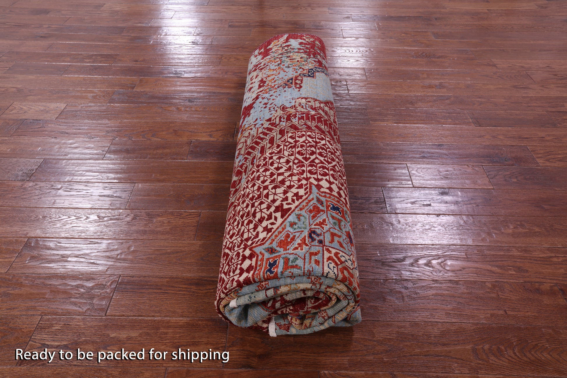 Abstract Modern Mamluk Hand Knotted Wool Rug - 8' 11" X 11' 9" - Golden Nile