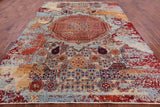 Abstract Modern Mamluk Hand Knotted Wool Rug - 8' 11" X 11' 9" - Golden Nile