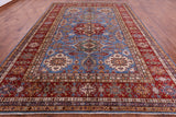 Blue Super Kazak Hand Knotted Wool Rug - 9' 11" X 13' 9" - Golden Nile