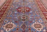 Blue Super Kazak Hand Knotted Wool Rug - 9' 11" X 13' 9" - Golden Nile