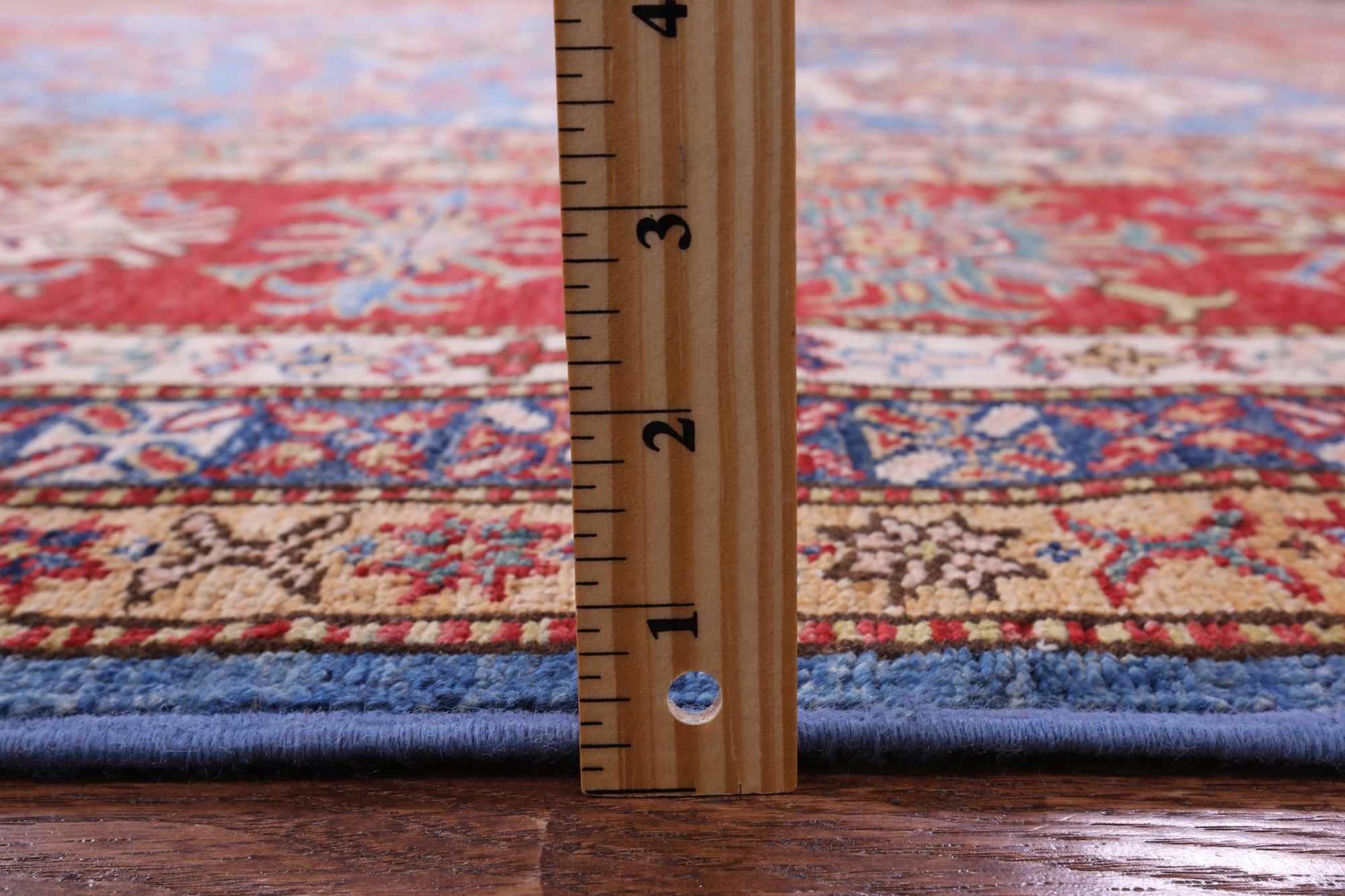 Blue Super Kazak Hand Knotted Wool Rug - 9' 11" X 13' 9" - Golden Nile